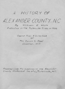history alexander county brief gov