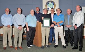 Lee Sharpe - Order of the Long Leaf Pine with commissioners and others