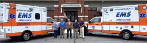 Alexander County Commissioners with two new ambulances
