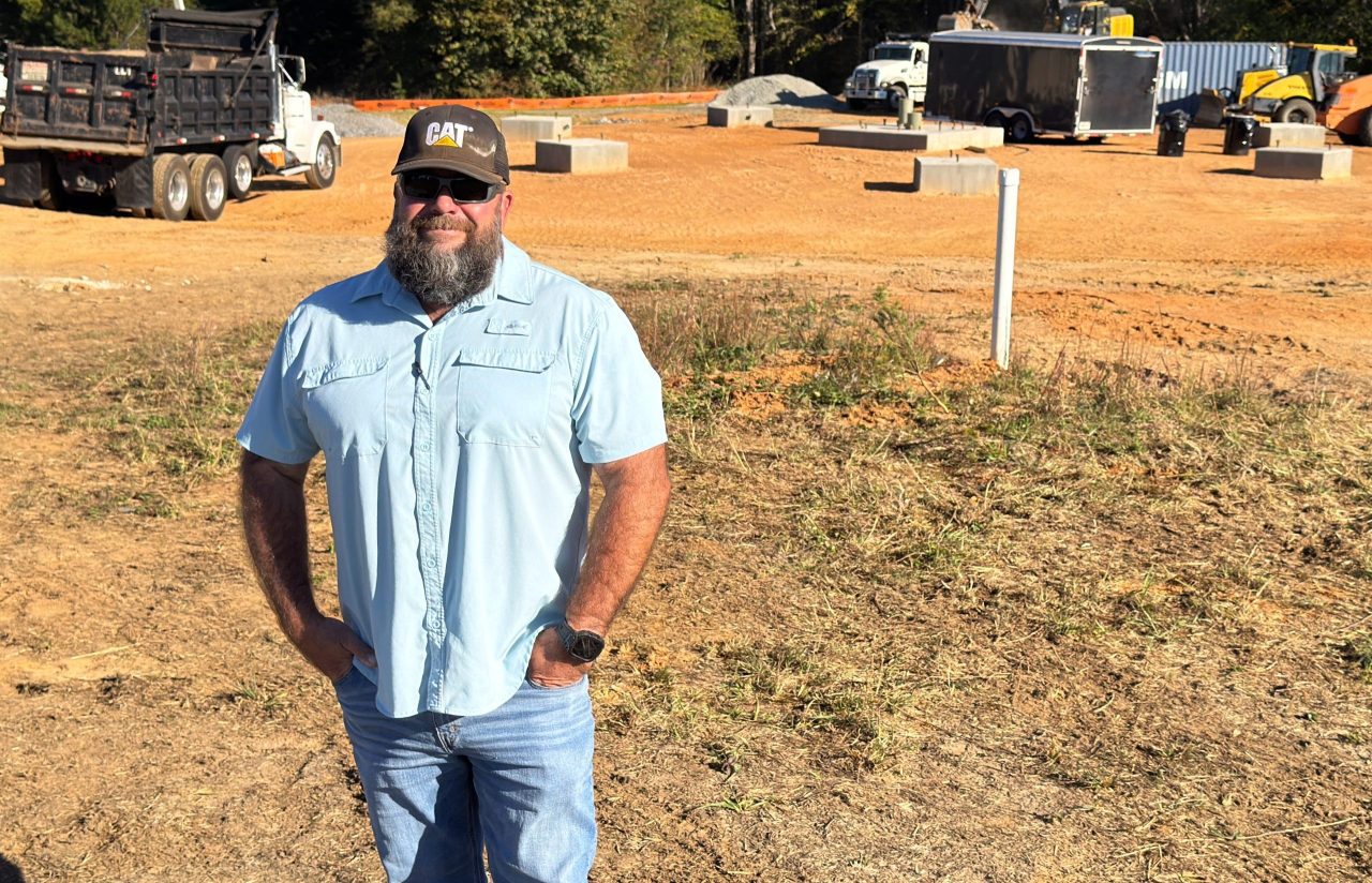 Josh Mitchell standing on the site of the new Bethlehem water tank.
