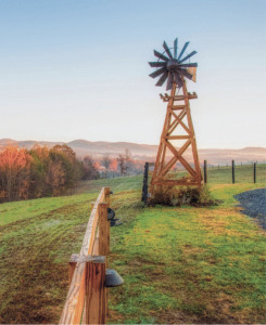 Windmill on farm