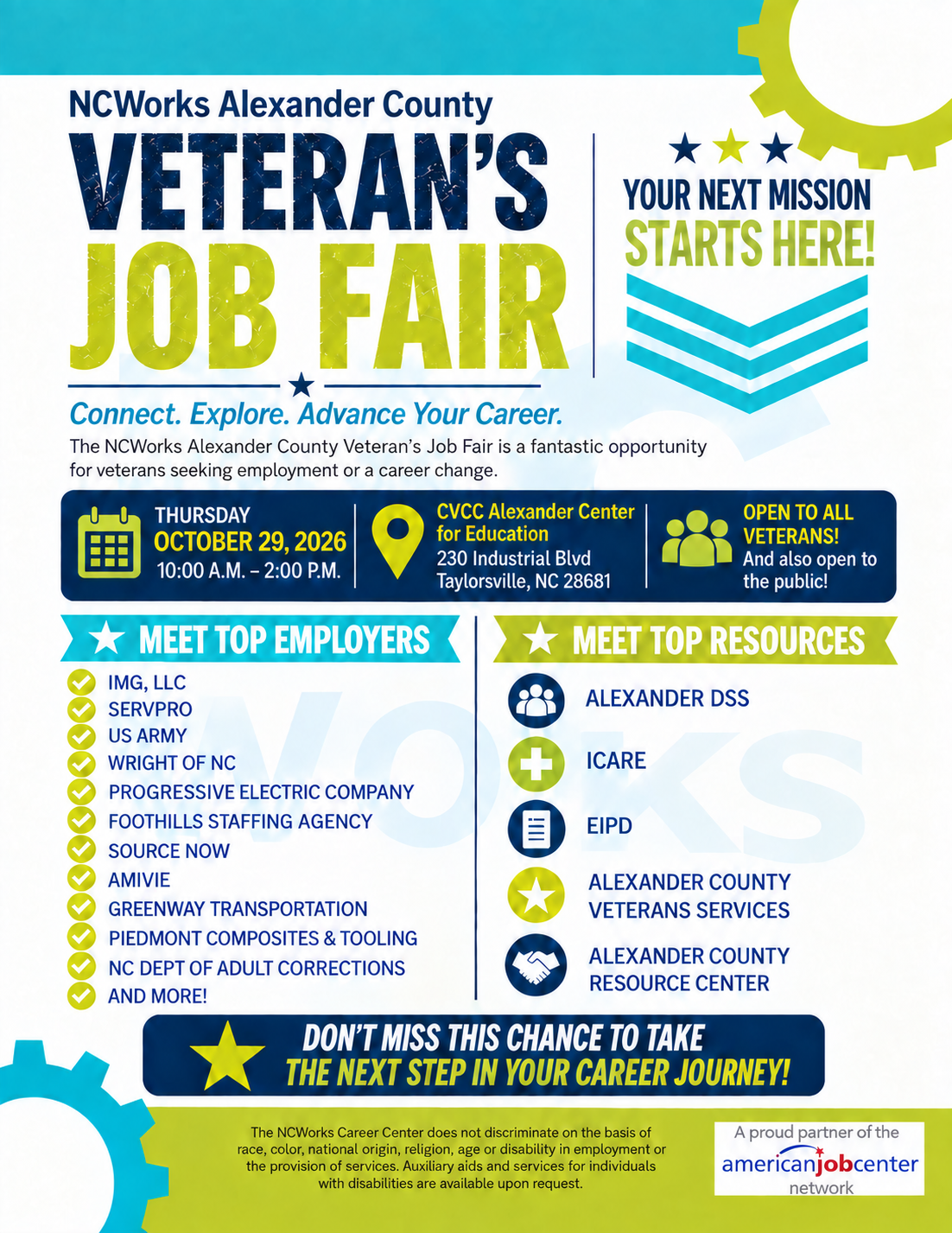 NCWorks Alexander County Veterans Job Fair - October 2026